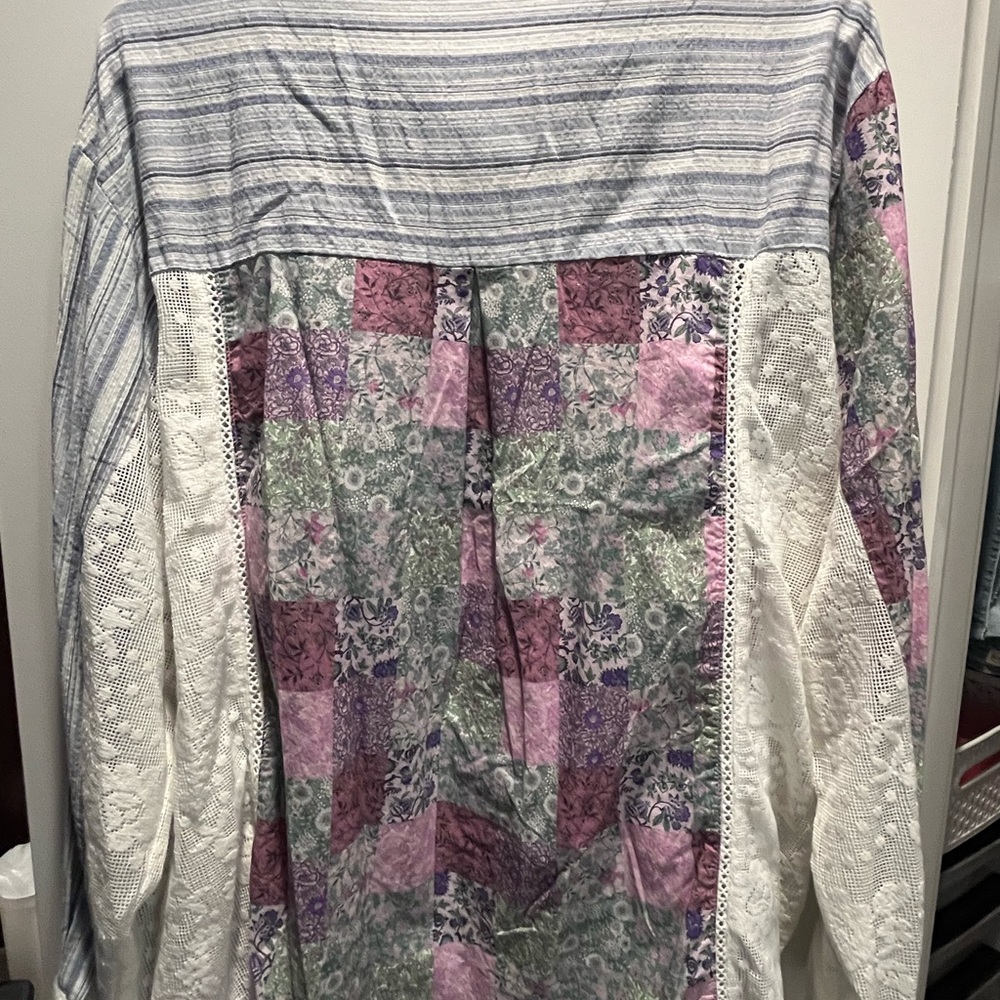 Pol Multicolor Patchwork Women's Button Down Shirt - image 2